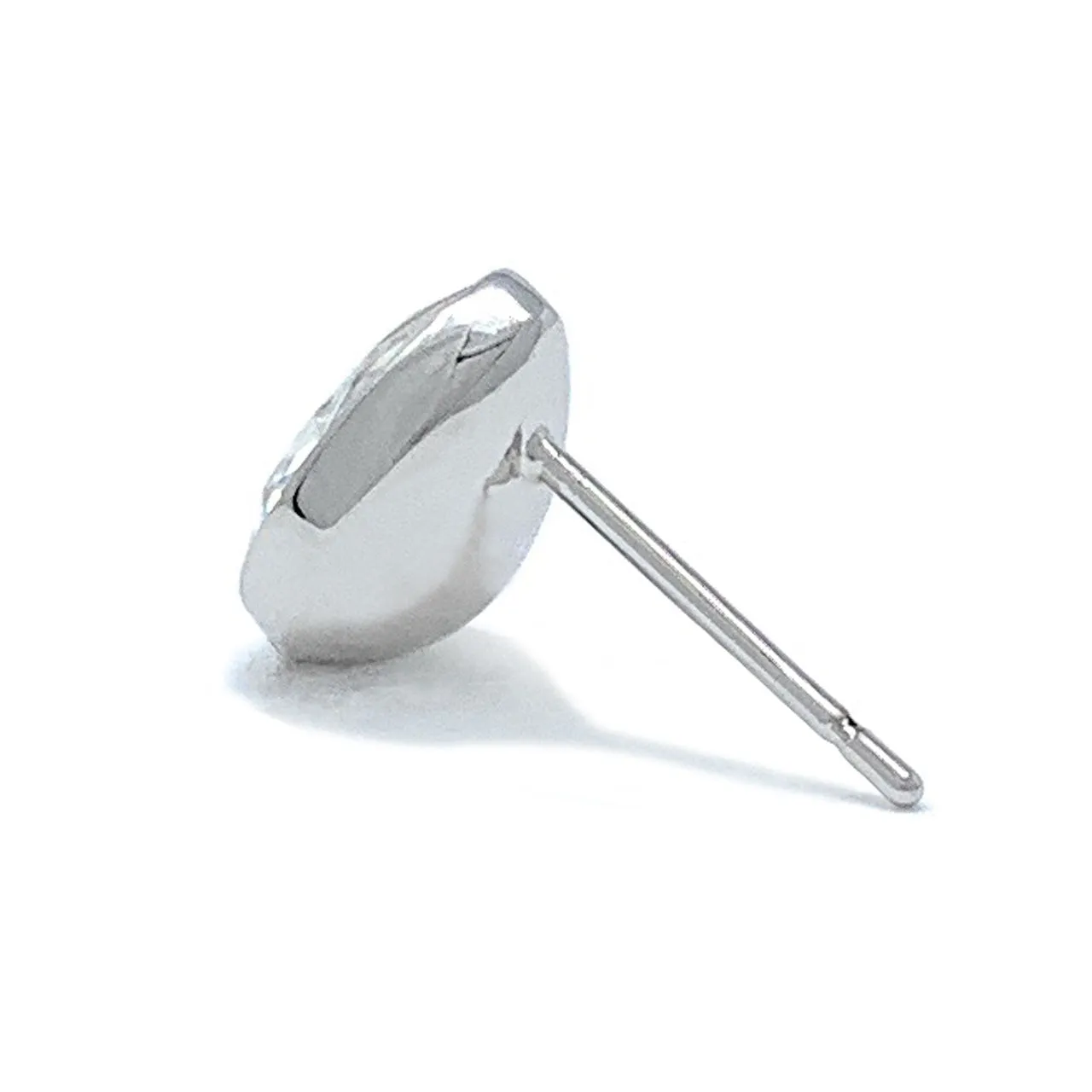 Mary Small Stud Earrings with White Clear Drop Crystals from Swarovski Silver Toned Rhodium Plated