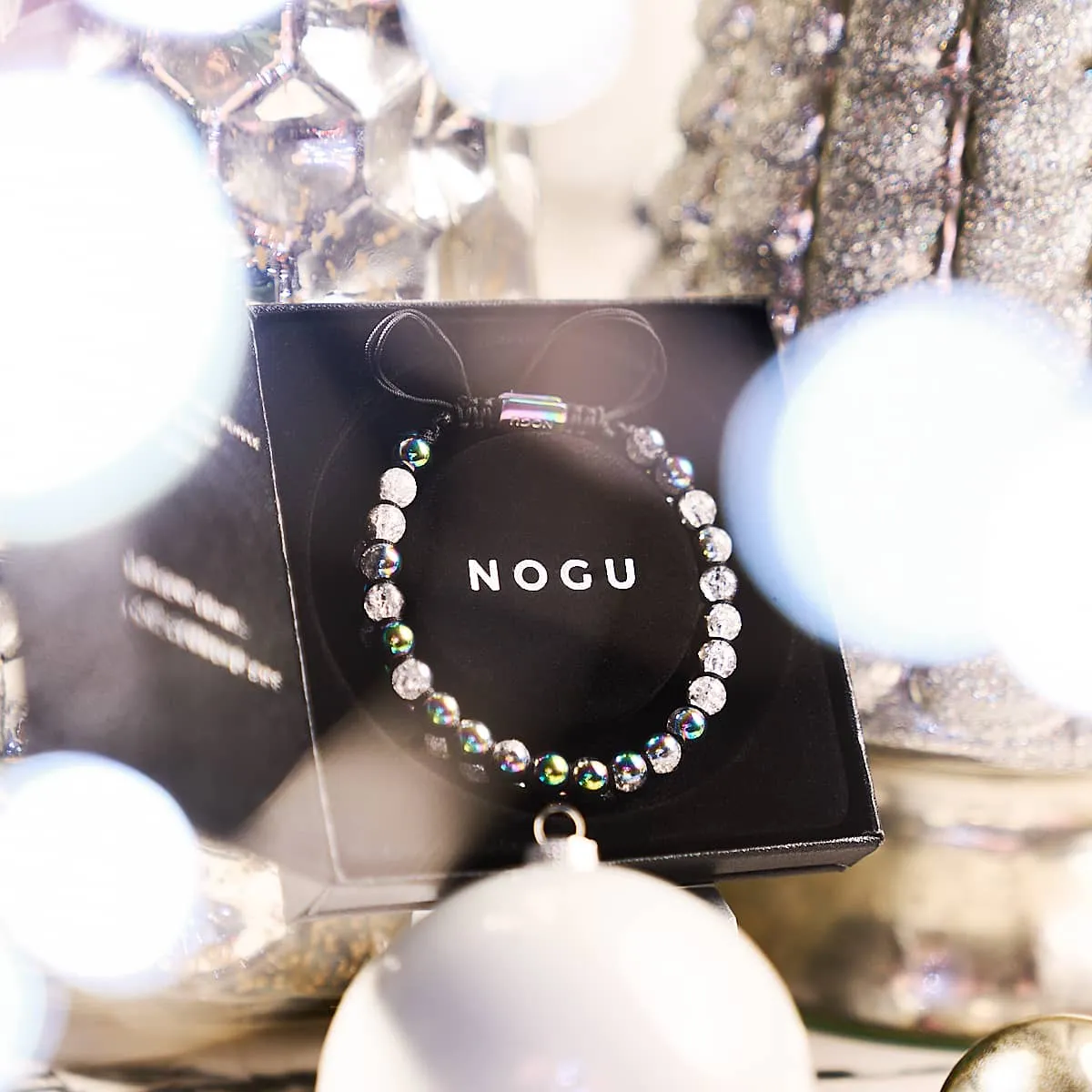 Matte Unicorn Chrome x White | Glitter Glass Double Bracelet