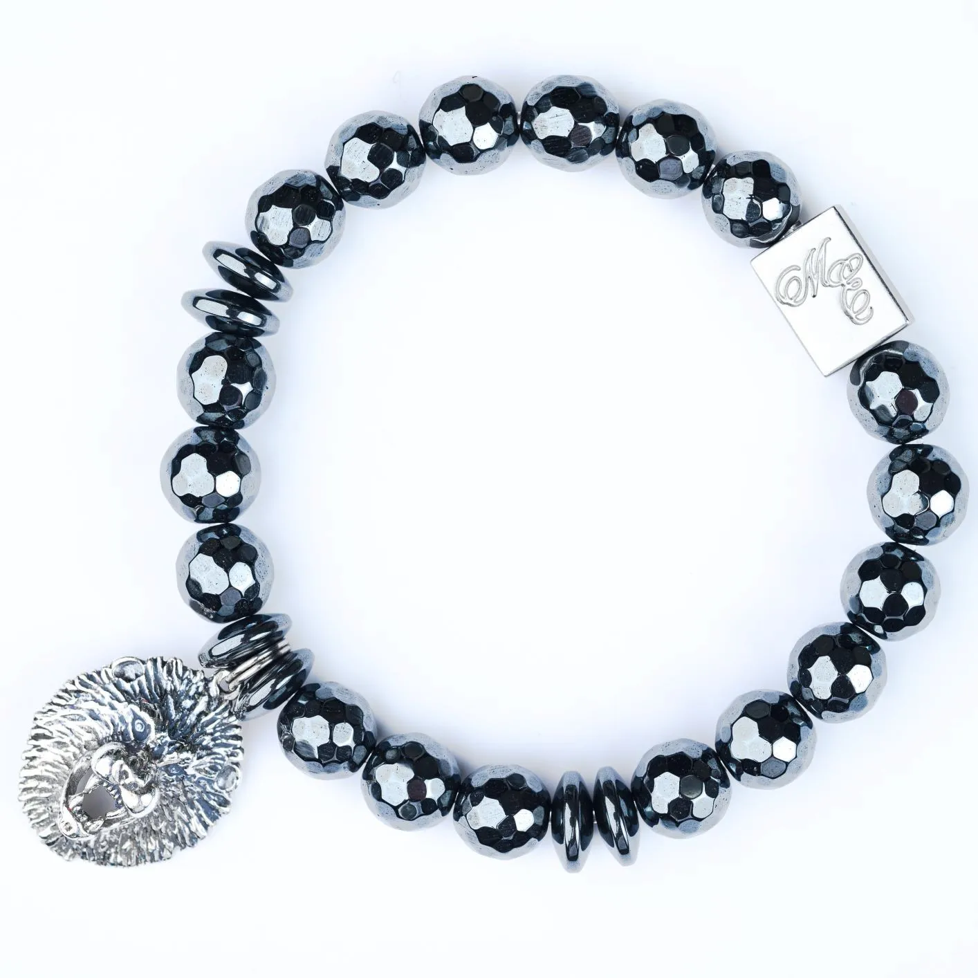 ME™ Limited Edition African Lion 7-inch Hematite Charm Bracelet