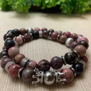 ME™ Rhodonite 9-inch 2pc Bracelet Set