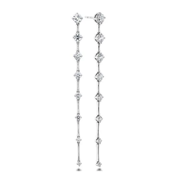 Memoire Cadence 18k White Gold Diamond Drop Dangle Earrings
