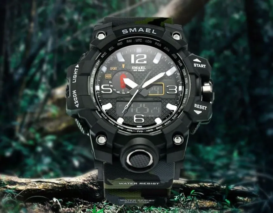 Men's Camouflage Print LED Watches