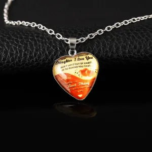 Mens Heart Pendant Necklace Glass Jewelry Gift