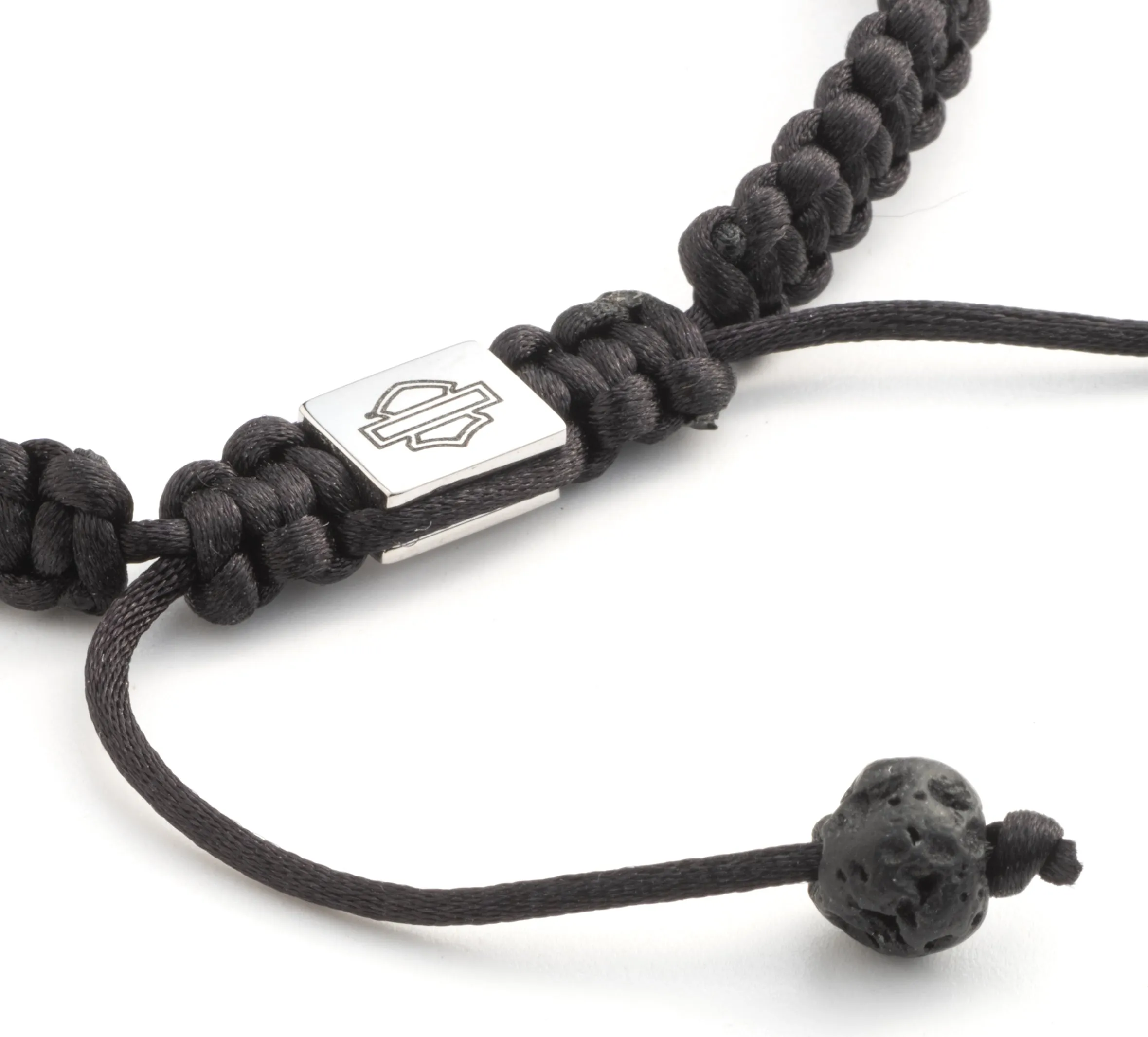 Men's Lava Bead Rondelle Bracelet - Black