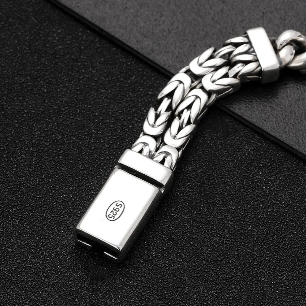 Men's Real Solid 925 Sterling Silver Bracelets Cuban Link Chain Jewelry 7.9"