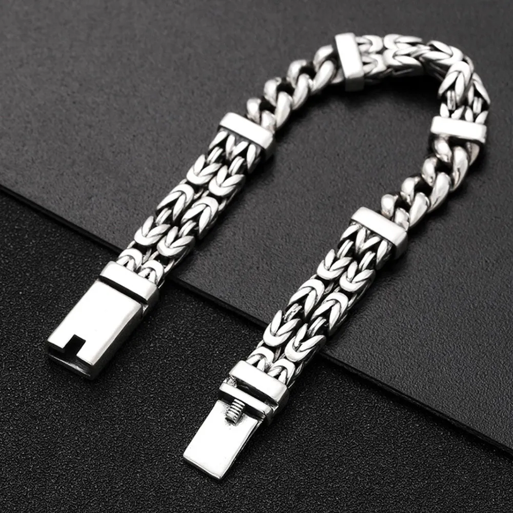 Men's Real Solid 925 Sterling Silver Bracelets Cuban Link Chain Jewelry 7.9"