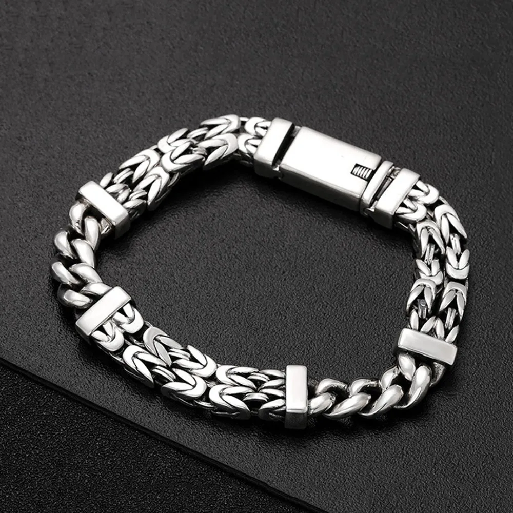 Men's Real Solid 925 Sterling Silver Bracelets Cuban Link Chain Jewelry 7.9"