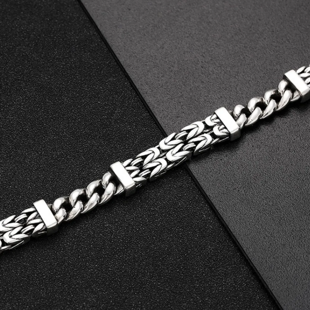 Men's Real Solid 925 Sterling Silver Bracelets Cuban Link Chain Jewelry 7.9"