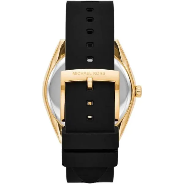 Michael Kors Janelle Black Silicone Strap Black Dial Quartz Watch for Ladies - MK-7313