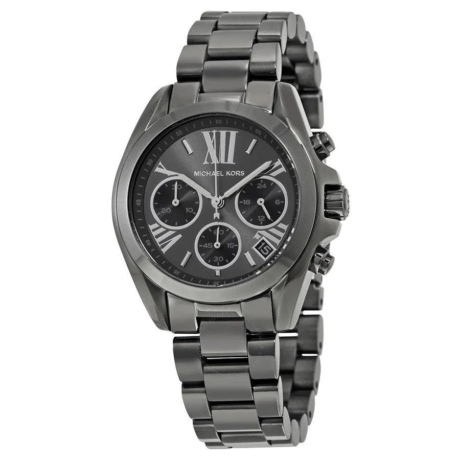 Michael Kors MK6249 Bradshaw Black Dial Chronograph Gunmetal Tone Ladies Watch