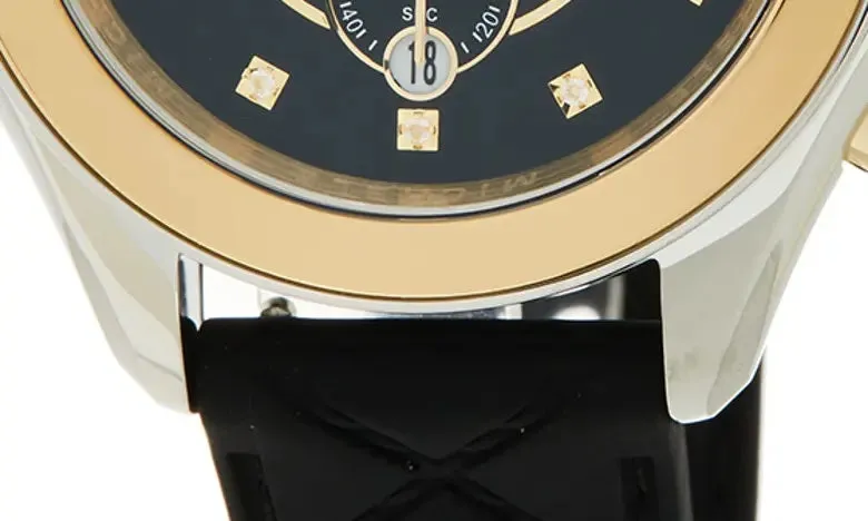 MICHELE CAPE CHRONO TWO TONE SILICONE STRAP WATCH