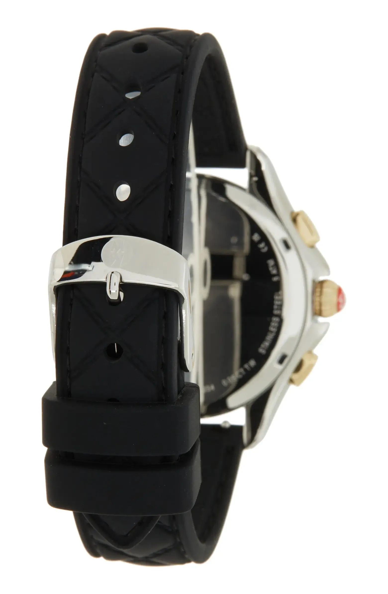 MICHELE CAPE CHRONO TWO TONE SILICONE STRAP WATCH