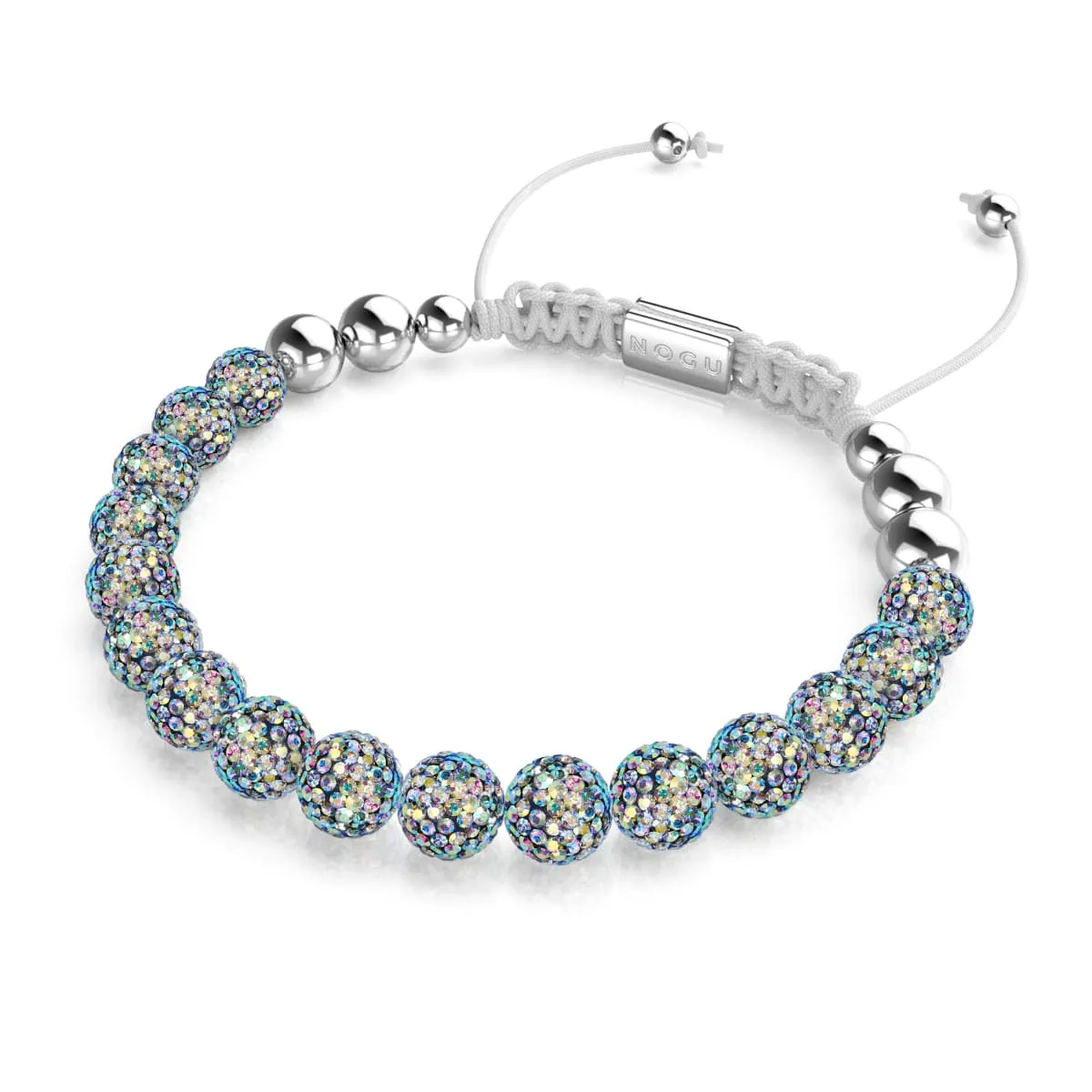 Midnight Confetti | Silver x White | Kikiballa Bracelet