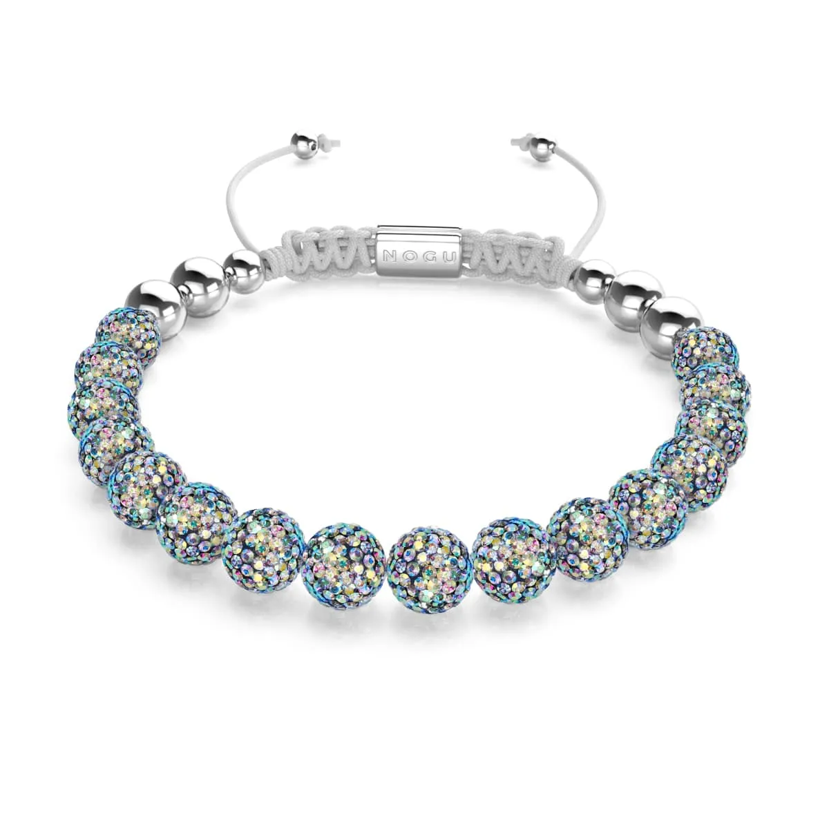 Midnight Confetti | Silver x White | Kikiballa Bracelet