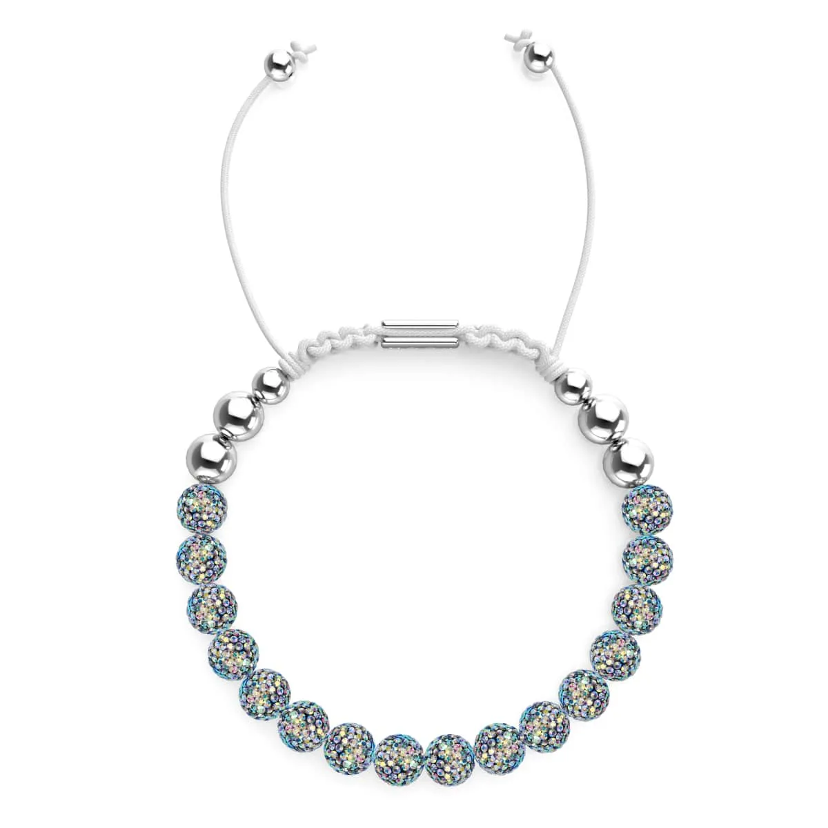 Midnight Confetti | Silver x White | Kikiballa Bracelet