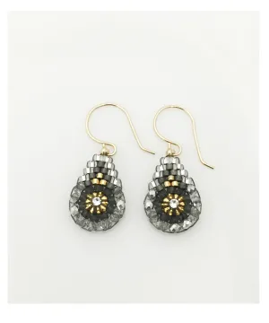 Miguel Ases Pyrite, Swarovski and Miyuki Seed Bead Earring