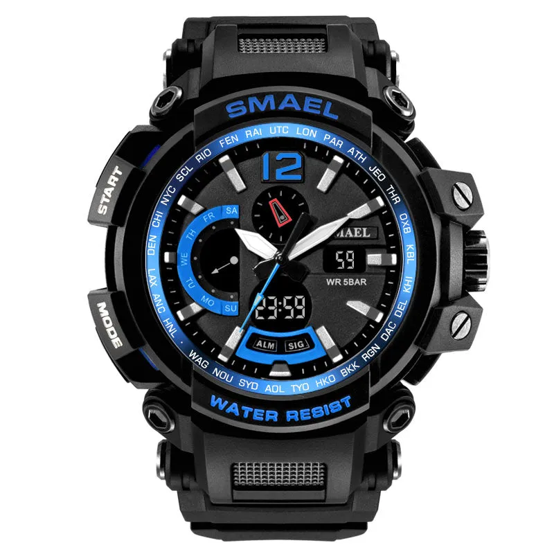 Military Waterproof Sports Watches With Dual Display for Men