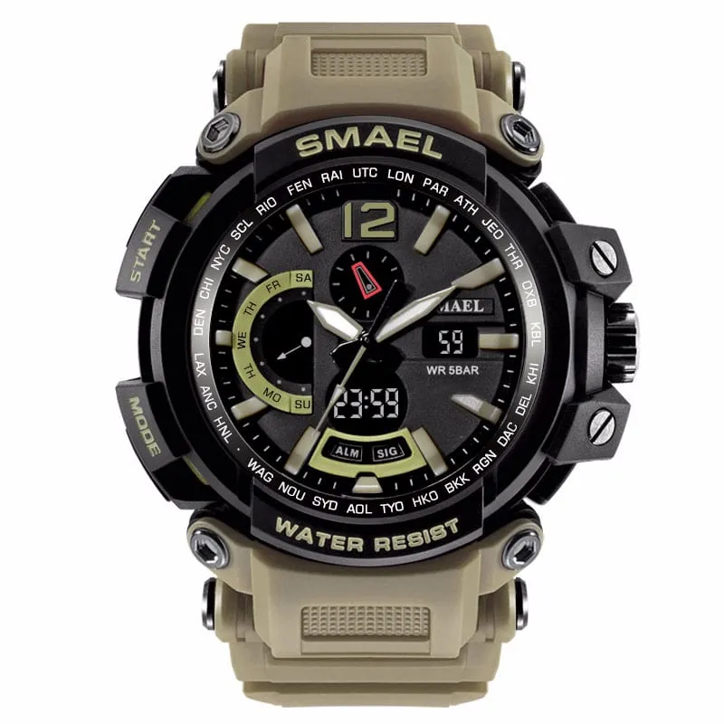 Military Waterproof Sports Watches With Dual Display for Men
