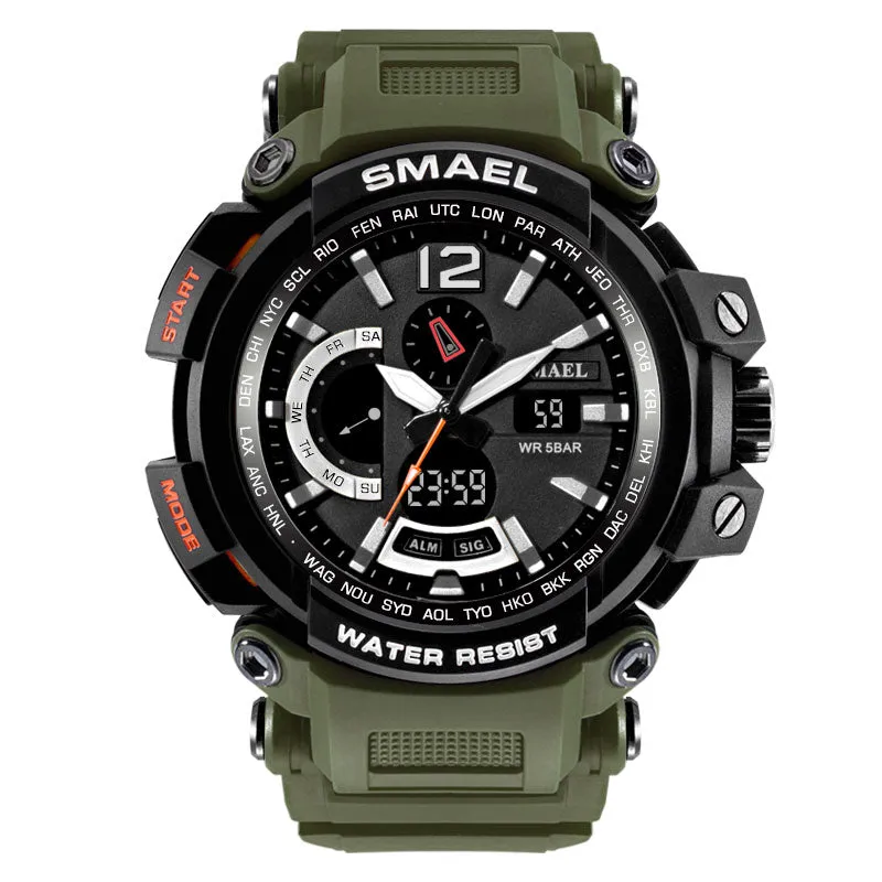 Military Waterproof Sports Watches With Dual Display for Men