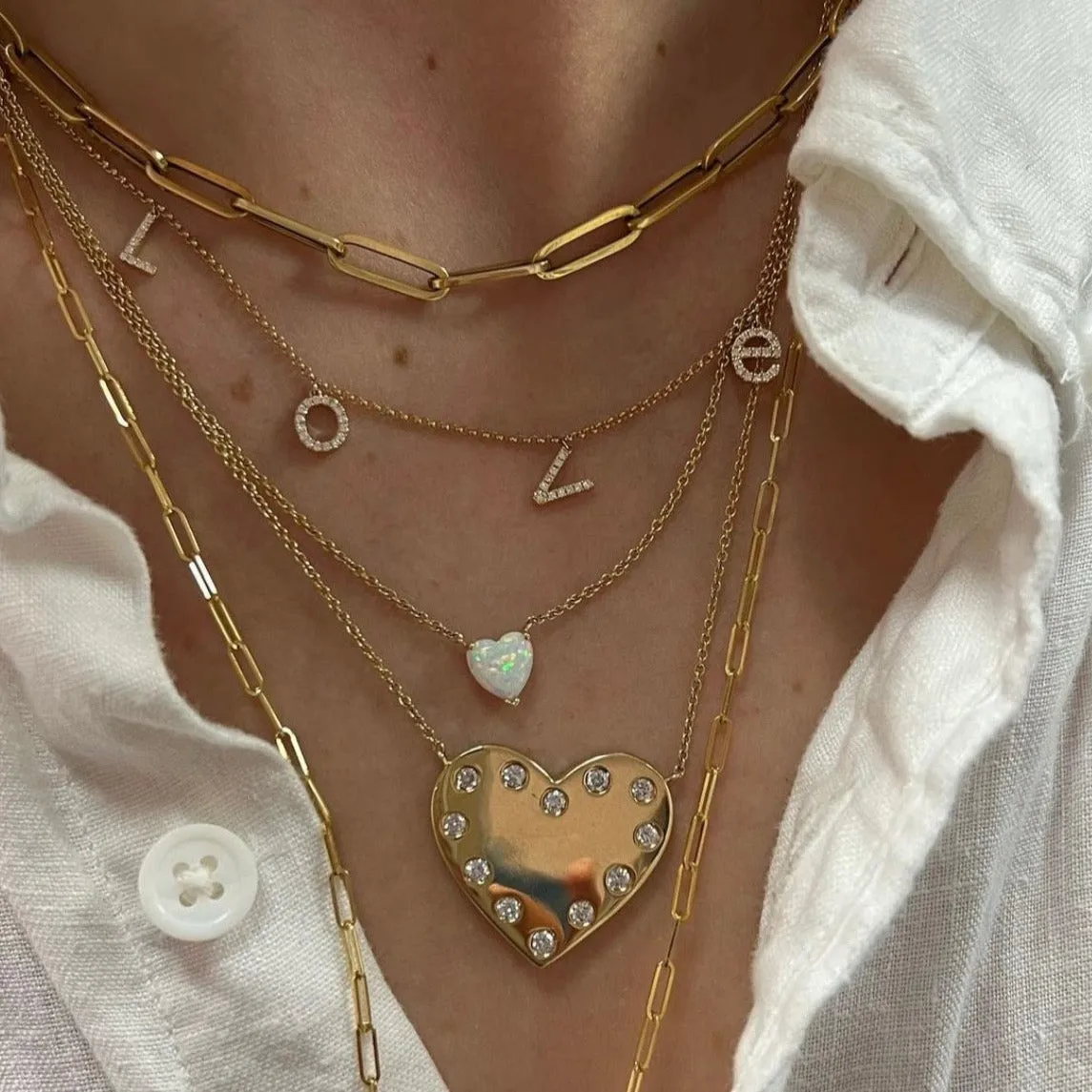 Mimi Heart Necklace: Diamond-14K Yellow Gold