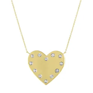 Mimi Heart Necklace: Diamond-14K Yellow Gold