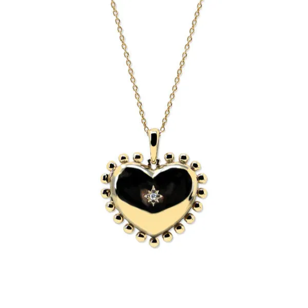 Mini Gold and Diamond Dew Drop Heart Locket