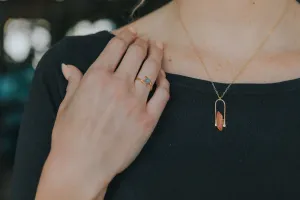 Mini Gold Hammered Crystal Necklace