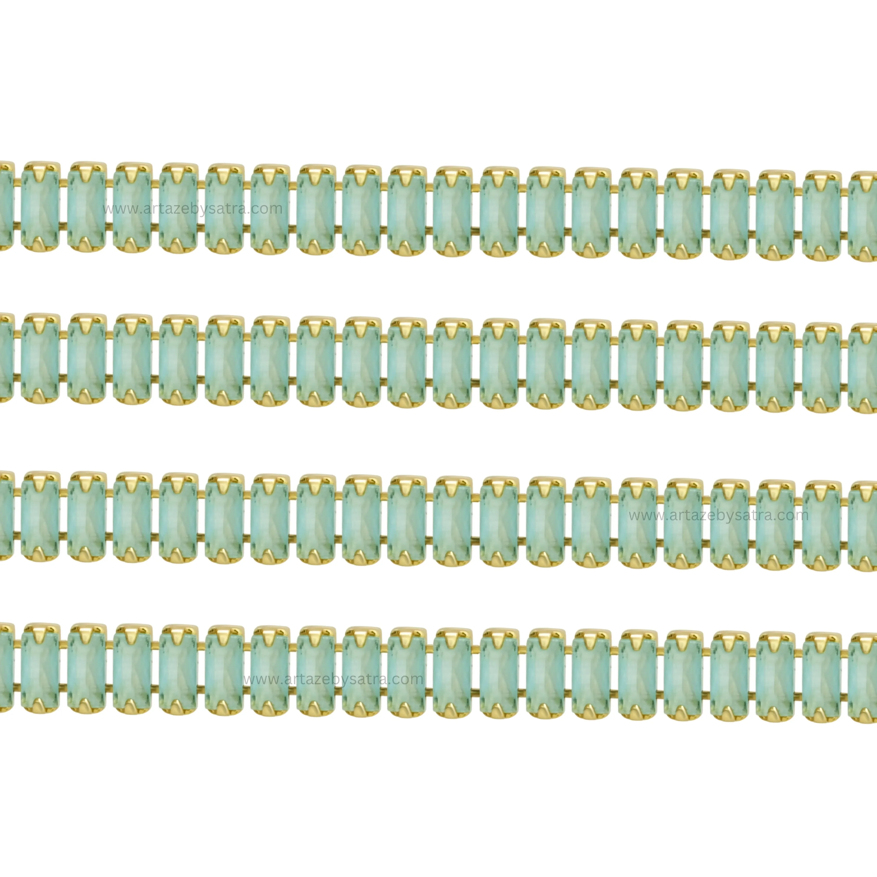 Mint Green Diamond Stone Chain | Qty : 1mtr | DC06