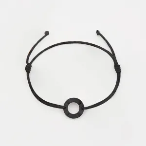MIRANDA Mens Womens Buoy Charm Friendship String Bracelets Love His and Hers For Men and Women Matte Black Black