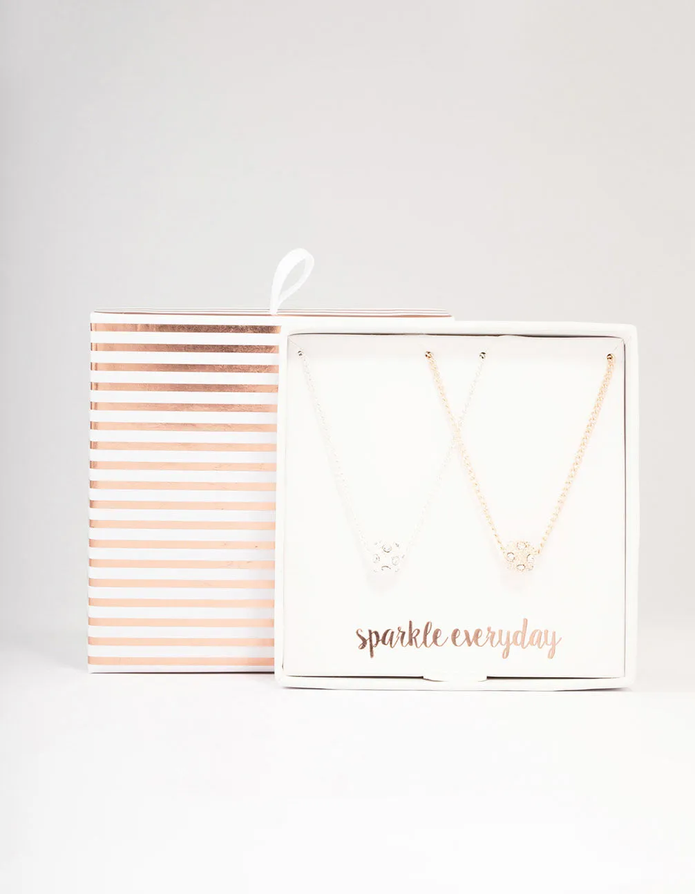 Mixed Metal Crystal Ball Pendant Necklace Pack