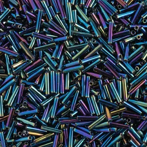Miyuki Slender Bugle 1.3x6mm Variegated Iris Metallic