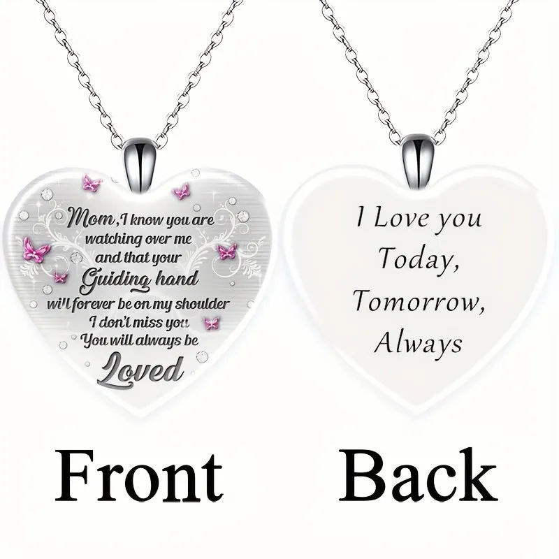 Mom Crystal Pendant Necklace Men Women Thanksgiving Christmas Gift
