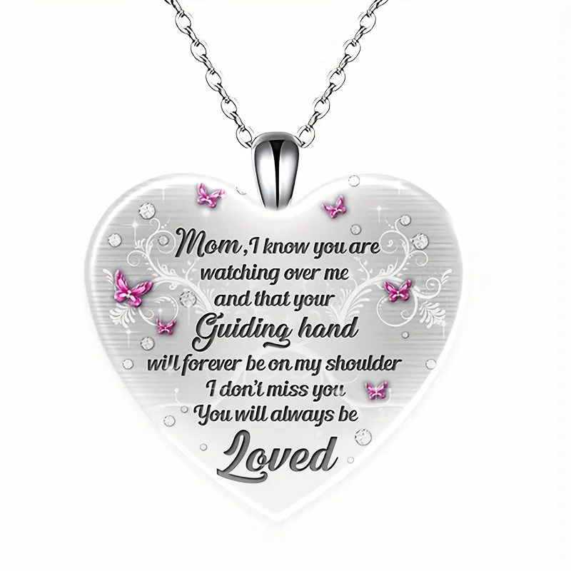 Mom Crystal Pendant Necklace Men Women Thanksgiving Christmas Gift