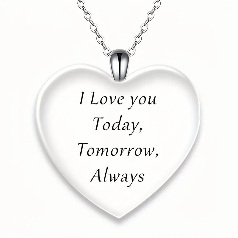 Mom Crystal Pendant Necklace Men Women Thanksgiving Christmas Gift