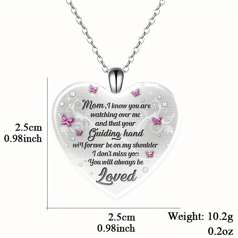 Mom Crystal Pendant Necklace Men Women Thanksgiving Christmas Gift