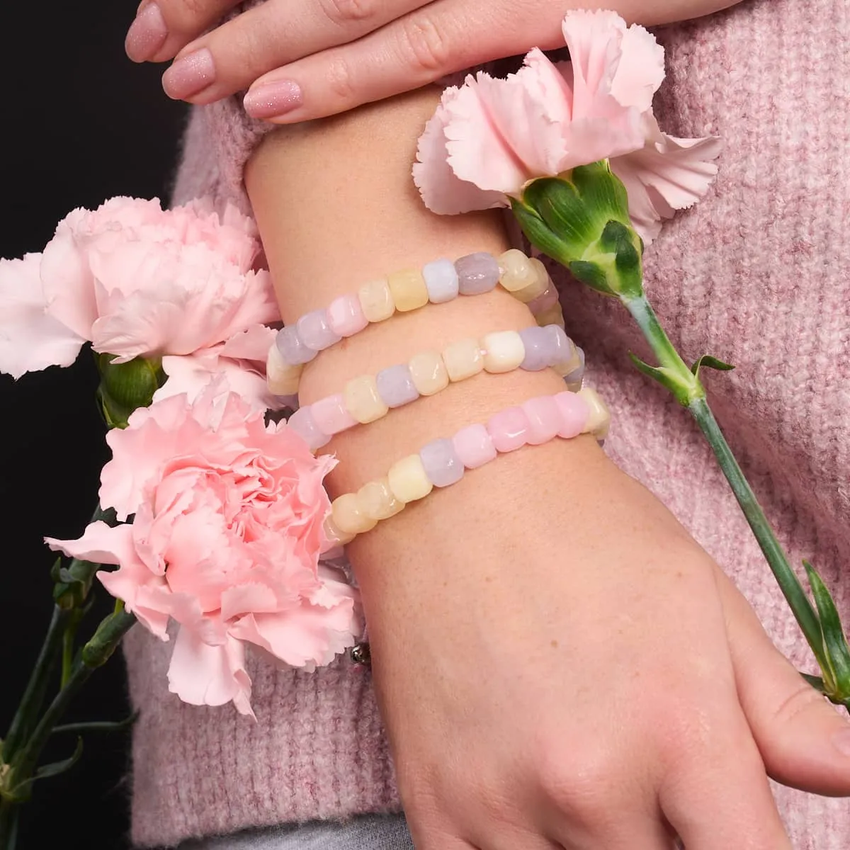 Morgan Quartz | Silver | Gemstone Pebble Macrame Bracelet