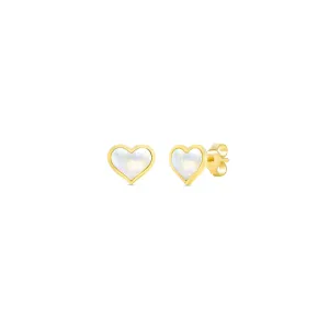 Mother of Pearl Heart Studs