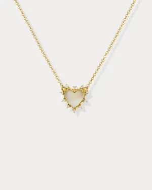 Mother of Pearl Inlay Starry Heart Pendant