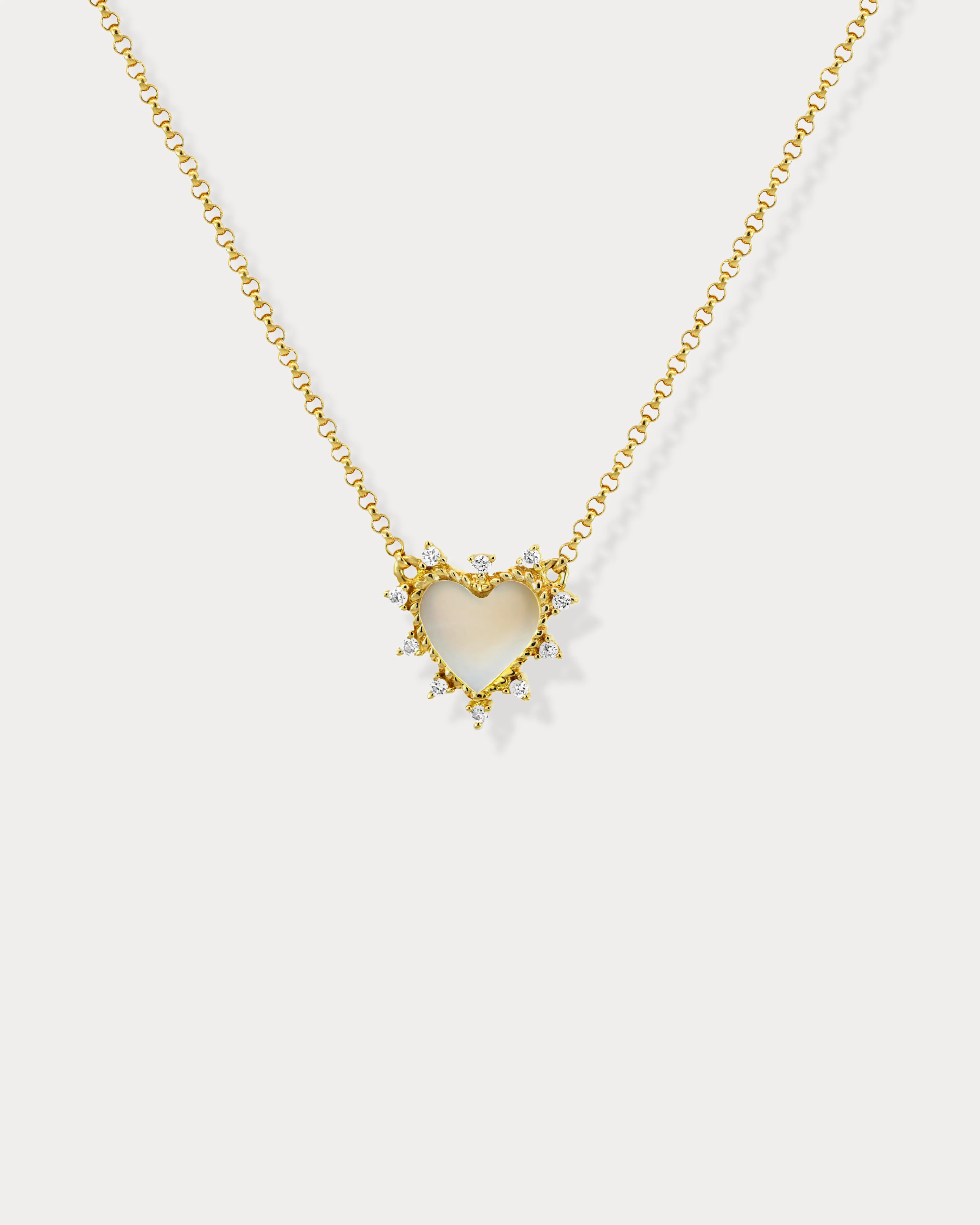 Mother of Pearl Inlay Starry Heart Pendant