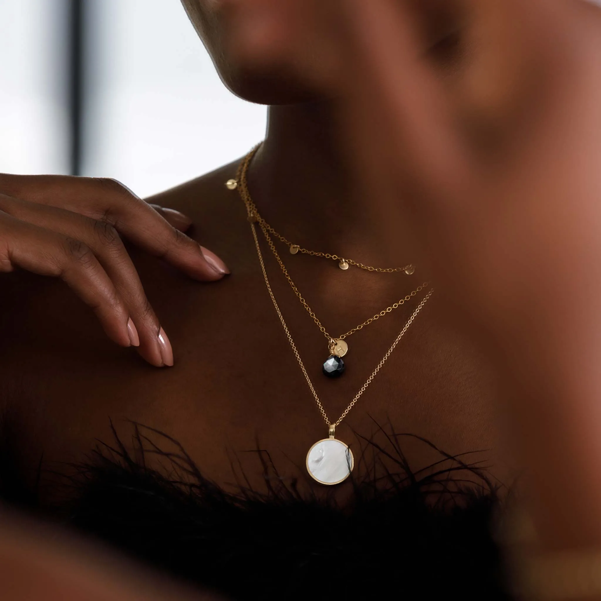 Mother of Pearl Porthole Necklace