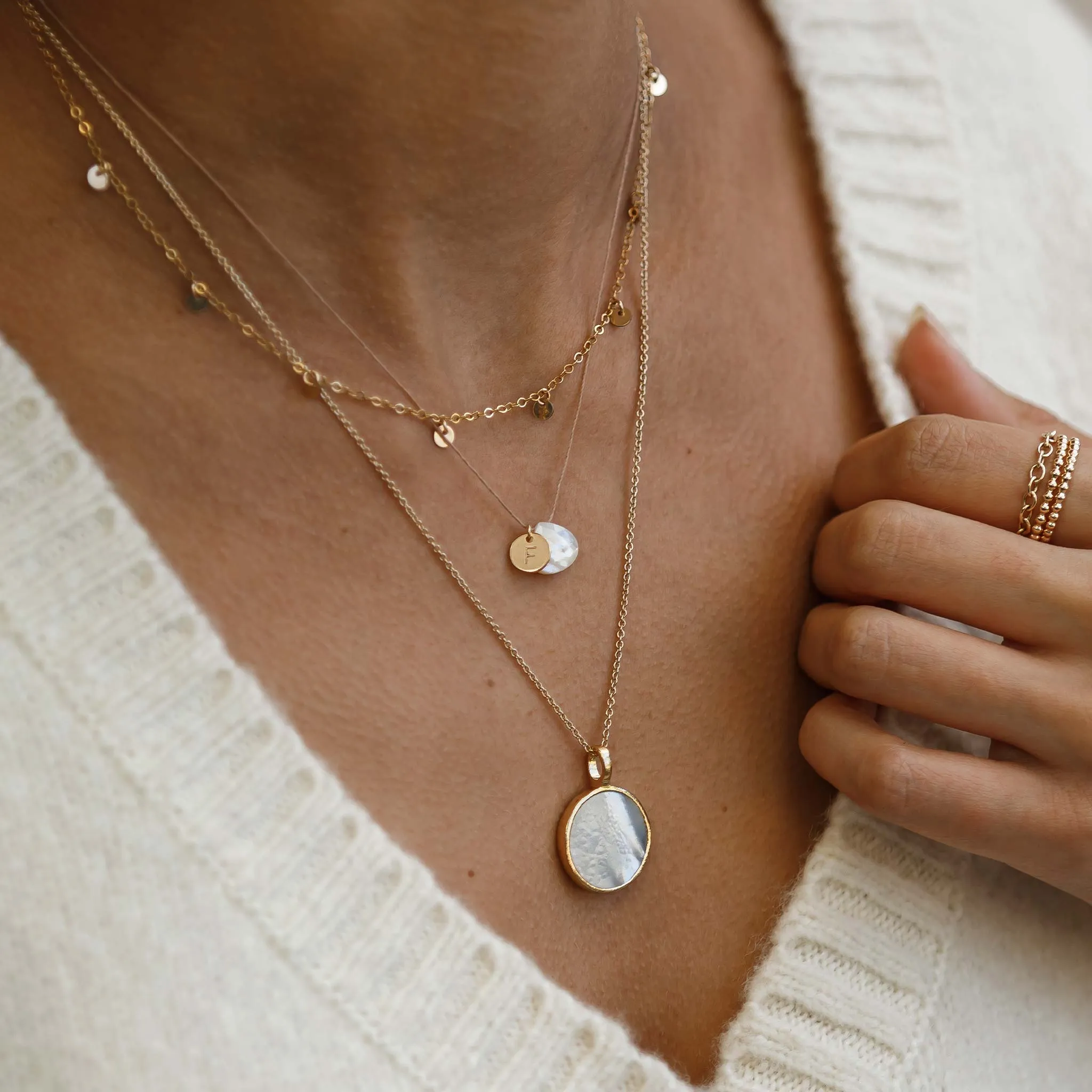 Mother of Pearl Porthole Necklace