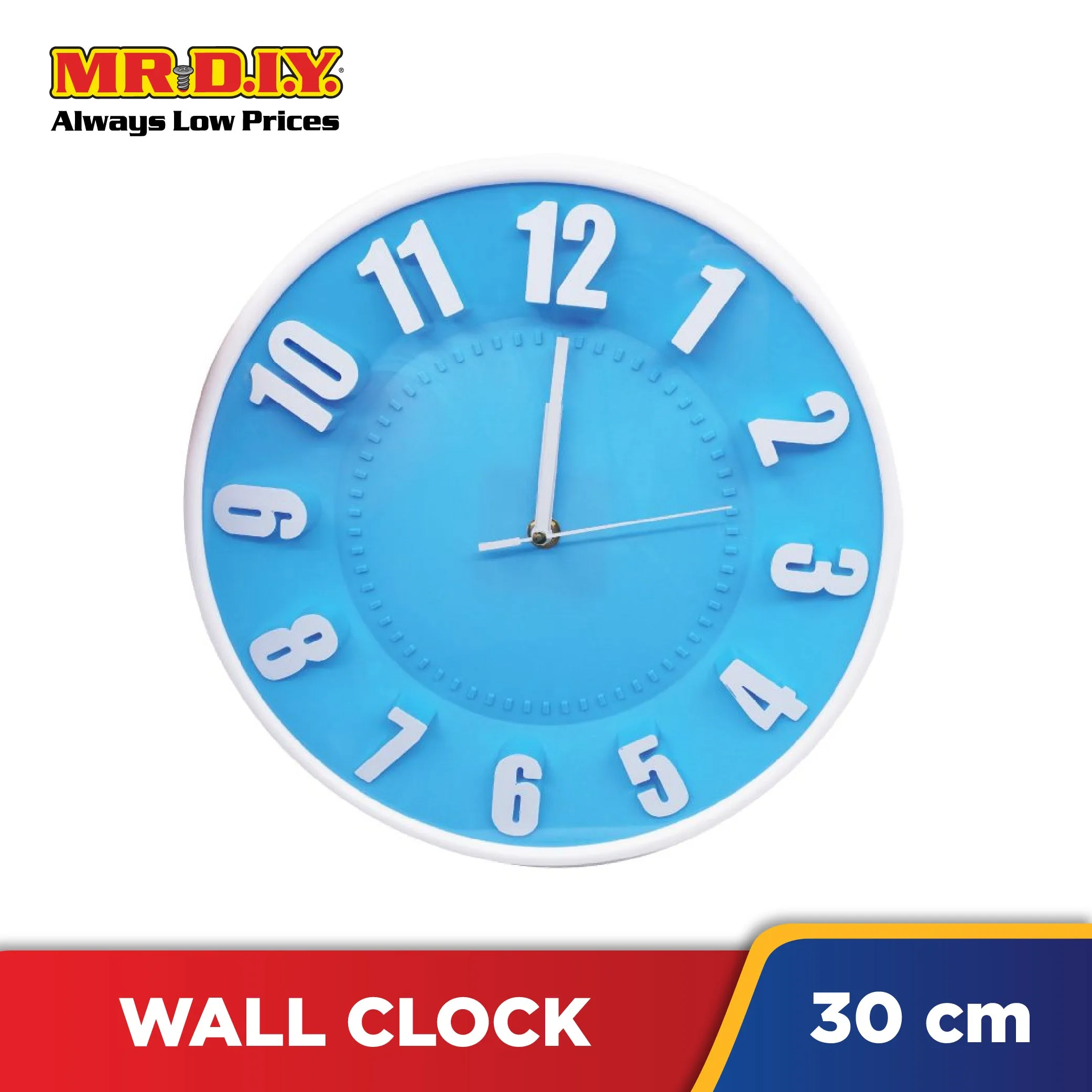 (MR.DIY) JIN HAI Modern Plastic Wall Clock (30cm)