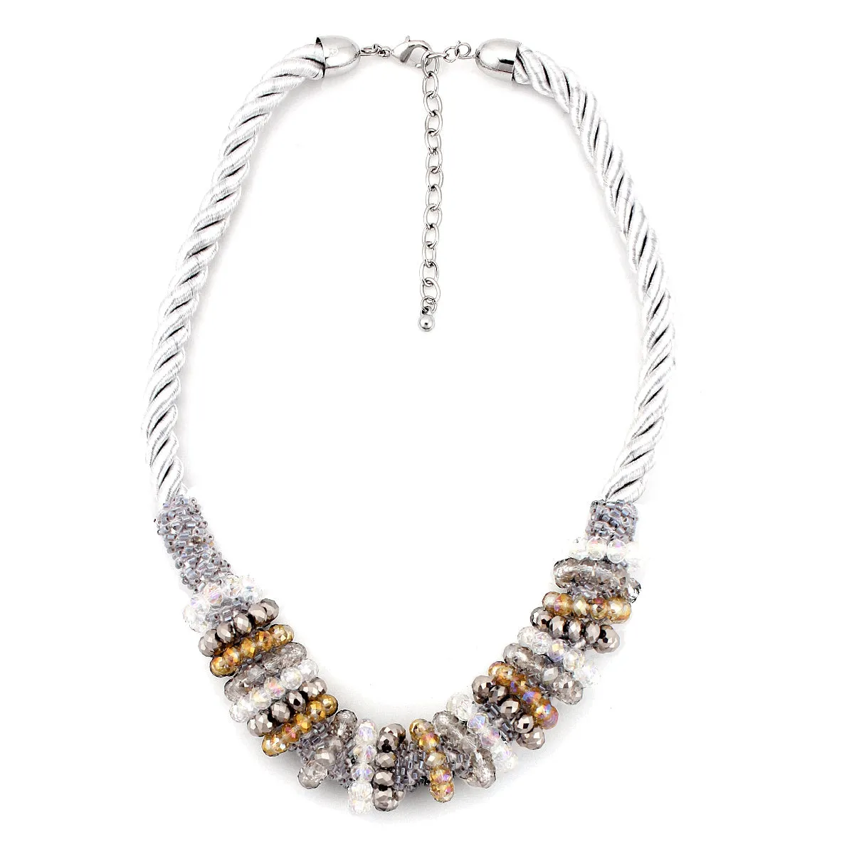 MULTI COLOR CRYSTAL BEADS  NECKLACES #HNN92351 LT C AB (TA9)