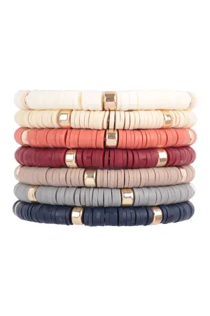 Multi Line Leather Beaded Stretch Bracelet Max 1 - Pack of 6
