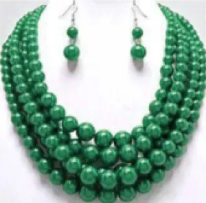 Multi Strand Pearl Necklace & Earring Set