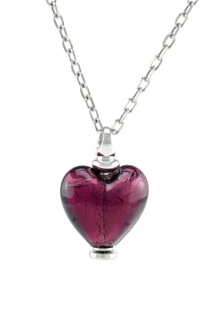 Murano Glass Heart Urn - February