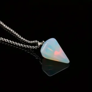 Natural Stone Amethyst Pendant Necklace Hexagonal Column Powder Crystal