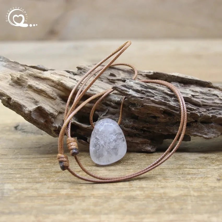 Natural Stone Nugget Pendants/Necklaces, Healing Crystal, Lapis, Amethyst, Tiger eye, Aventurine, Rose Quartz, Opal, Charms Jewelry