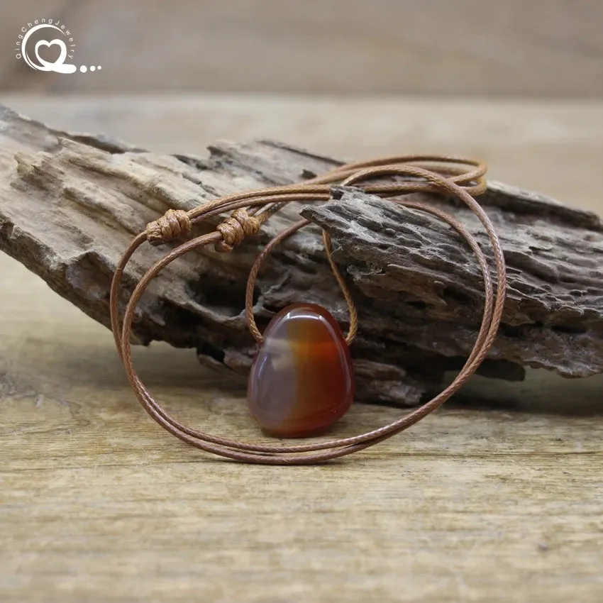 Natural Stone Nugget Pendants/Necklaces, Healing Crystal, Lapis, Amethyst, Tiger eye, Aventurine, Rose Quartz, Opal, Charms Jewelry