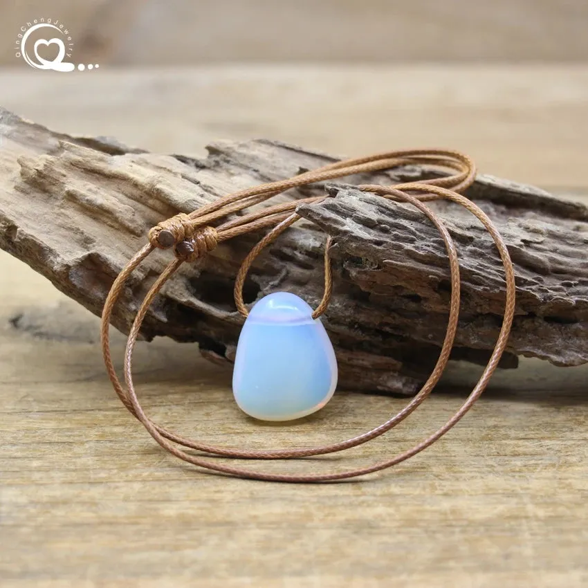 Natural Stone Nugget Pendants/Necklaces, Healing Crystal, Lapis, Amethyst, Tiger eye, Aventurine, Rose Quartz, Opal, Charms Jewelry